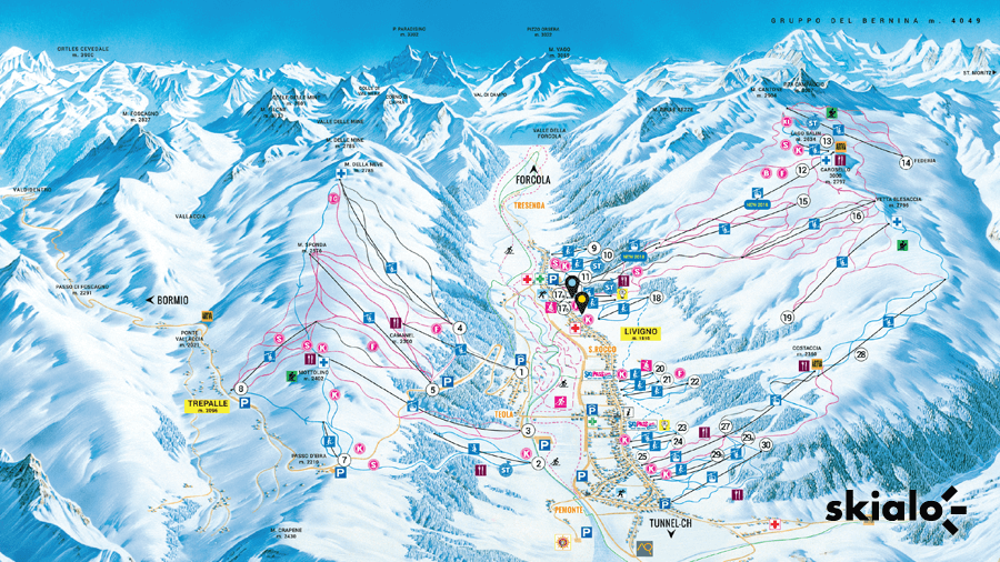 ski map livigno piste map skialo ski rental